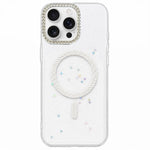 Custodia magnetica per telefono con inserti in resina epossidica glitterata., For iPhone 16, For iPhone 15 Pro Max, For iPhone 15 Pro, For iPhone 15 Plus