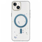 Custodia magnetica per telefono con inserti in resina epossidica glitterata., For iPhone 15, For iPhone 14 Plus, For iPhone 14, For iPhone 14 Pro