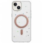 Custodia magnetica per telefono con inserti in resina epossidica glitterata., For iPhone 15, For iPhone 14 Plus, For iPhone 14, For iPhone 14 Pro