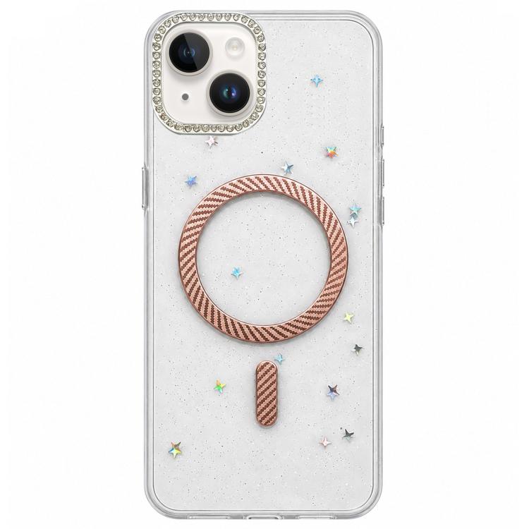 Custodia magnetica per telefono con inserti in resina epossidica glitterata., For iPhone 15, For iPhone 14 Plus, For iPhone 14, For iPhone 14 Pro
