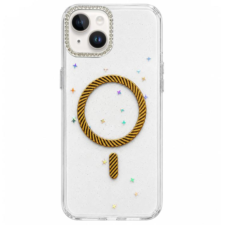 Custodia magnetica per telefono con inserti in resina epossidica glitterata., For iPhone 15, For iPhone 14 Plus, For iPhone 14, For iPhone 14 Pro