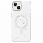 Custodia magnetica per telefono con inserti in resina epossidica glitterata., For iPhone 15, For iPhone 14 Plus, For iPhone 14, For iPhone 14 Pro