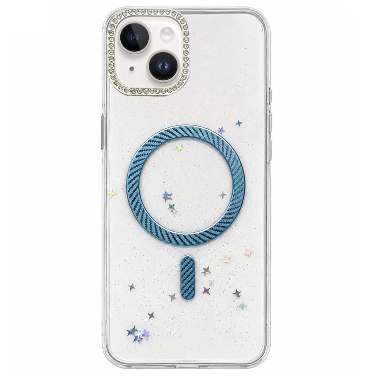 Custodia magnetica per telefono con inserti in resina epossidica glitterata., For iPhone 15, For iPhone 14 Plus, For iPhone 14, For iPhone 14 Pro