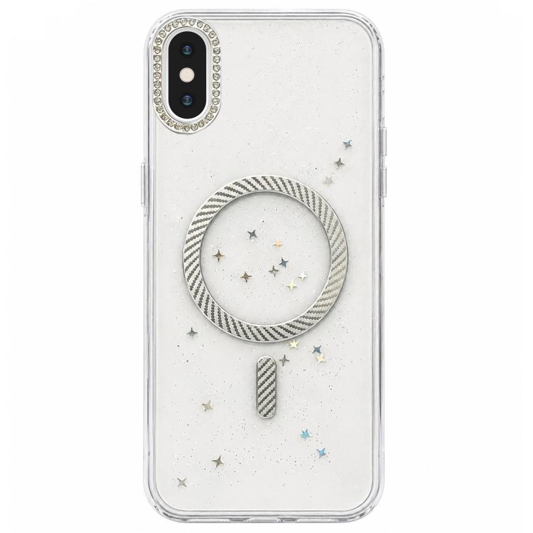 Custodia magnetica per telefono con inserti in resina epossidica glitterata., For iPhone 11, For iPhone 11 Pro, For iPhone X / XS, For iPhone XR