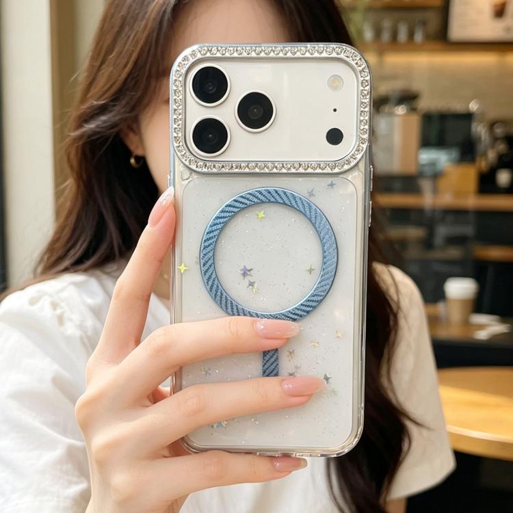 Custodia magnetica per telefono con inserti in resina epossidica glitterata., For iPhone XS Max