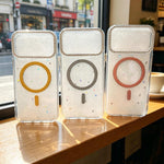 Custodia magnetica per telefono con inserti in resina epossidica glitterata., For iPhone 15, For iPhone 14 Plus, For iPhone 14, For iPhone 14 Pro