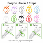20 fascette in silicone fai-da-te da 15 cm per avvolgere e organizzare i cavi dati., 15cm Random Color Delivery
