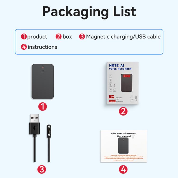 Registratore vocale intelligente AI ultra sottile a doppio tasto in formato A3 verticale, compatibile con l'app AIREC., 8GB, 16GB, 32GB, 64GB, 128GB, 256GB