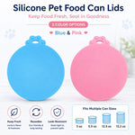 2 lattine per cibo per animali con coperchio in silicone ermetico