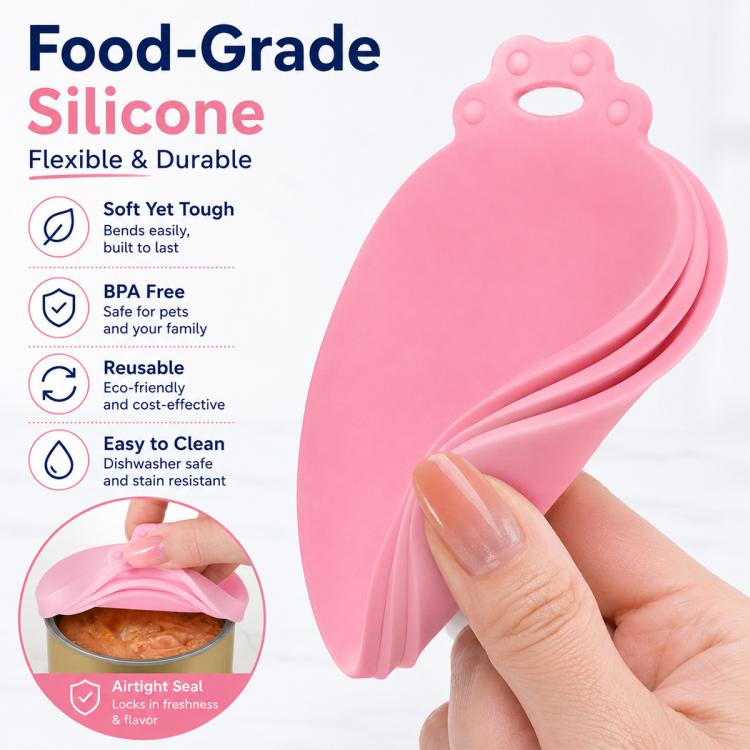 2 lattine per cibo per animali con coperchio in silicone ermetico
