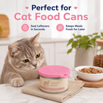 2 lattine per cibo per animali con coperchio in silicone ermetico