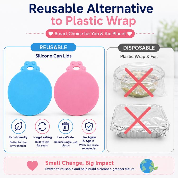 2 lattine per cibo per animali con coperchio in silicone ermetico