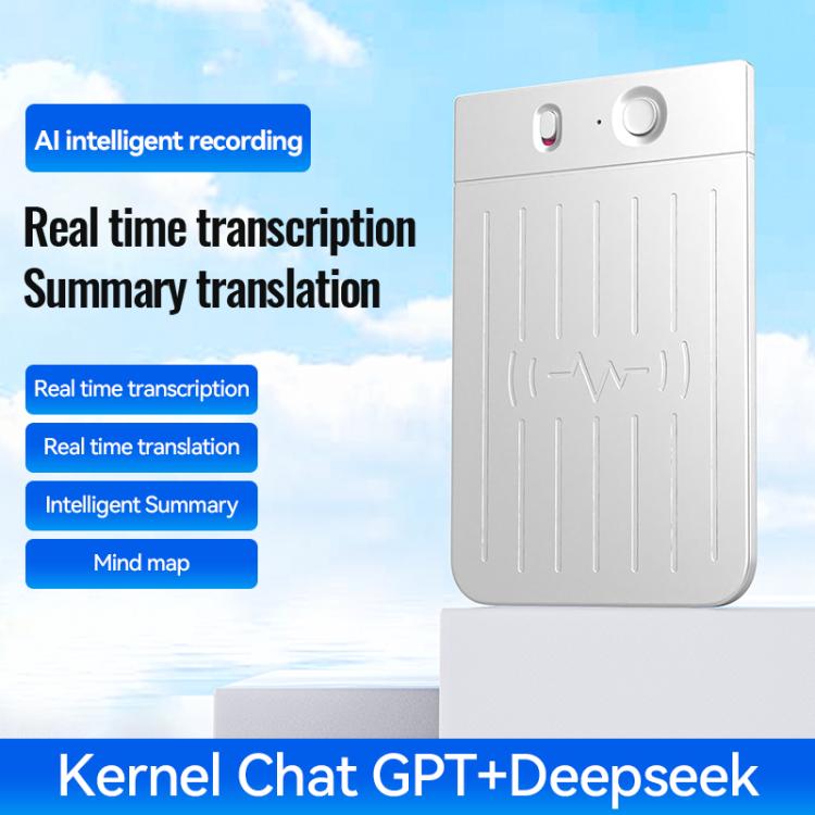 Registratore vocale intelligente AI ultrasottile con doppia tastiera e impronta vocale, compatibile con AIREC-APP., 8GB, 16GB, 32GB, 64GB, 128GB, 256GB