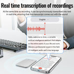 Registratore vocale intelligente AI ultrasottile con doppia tastiera e impronta vocale, compatibile con AIREC-APP., 8GB, 16GB, 32GB, 64GB, 128GB, 256GB