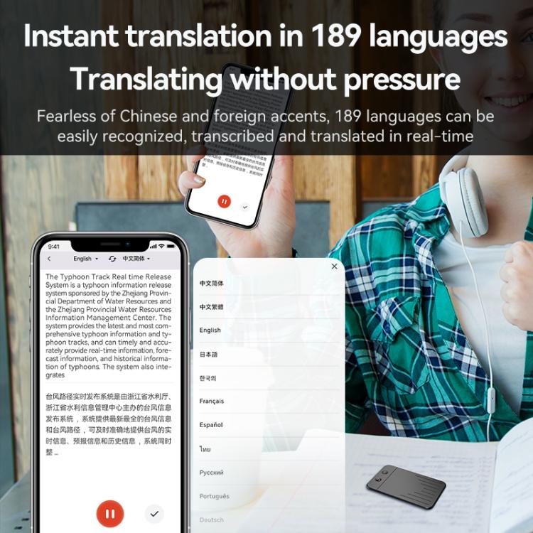 Tastiera A3 con doppia tastiera a righe a V, ultra sottile, con intelligenza artificiale e registratore vocale intelligente, supporto per AIREC-APP., 8GB, 16GB, 32GB, 64GB, 128GB, 256GB