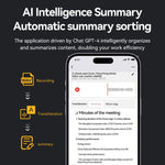 Tastiera A3 a doppia tastiera con cornice arcuata, texture twill, ultra sottile, con intelligenza artificiale, registratore vocale intelligente, supporto AIREC-APP., 8GB, 16GB, 32GB, 64GB, 128GB, 256GB