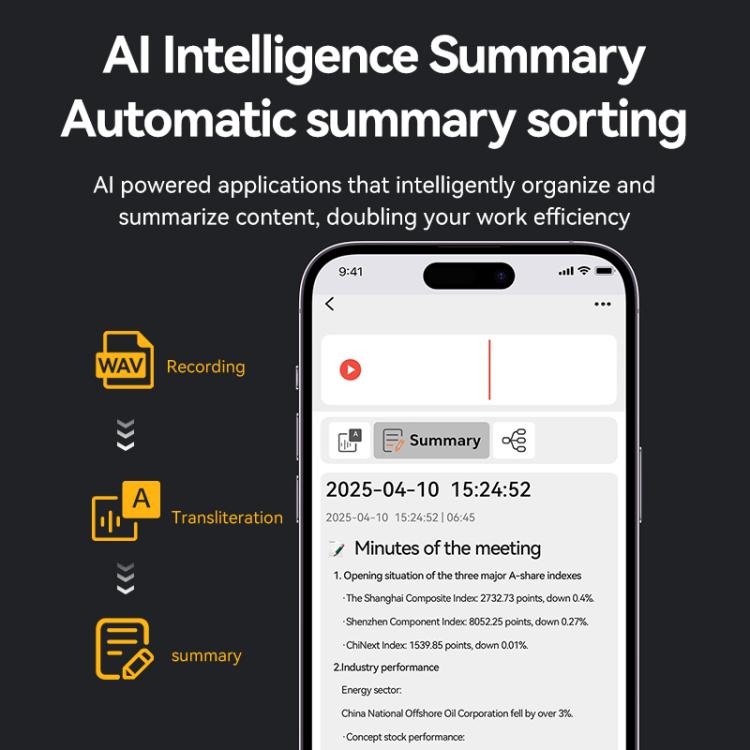 A3 Tastiera con tastiera a V, ultra sottile, con intelligenza artificiale, supporto per registratore vocale intelligente e app AIREC., 8GB, 16GB, 32GB, 64GB, 128GB, 256GB