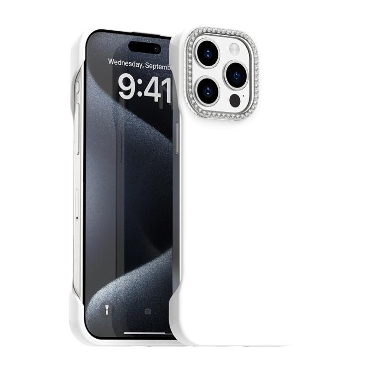 Custodia per telefono ibrida in PC e TPU satinato con mezza cornice a forma di diamante di Candy Diamond, For iPhone 16 Plus, For iPhone 16, For iPhone 15 Pro Max
