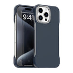 Custodia per telefono ibrida in PC e TPU satinato con mezza cornice a forma di diamante di Candy Diamond, For iPhone 16 Plus, For iPhone 16, For iPhone 15 Pro Max