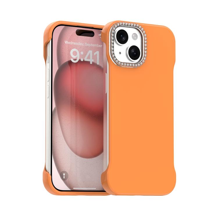 Custodia per telefono ibrida in PC e TPU satinato con mezza cornice a forma di diamante di Candy Diamond, For iPhone 15 Pro, For iPhone 15 Plus, For iPhone 15