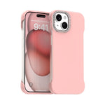 Custodia per telefono ibrida in PC e TPU satinato con mezza cornice a forma di diamante di Candy Diamond, For iPhone 15 Pro, For iPhone 15 Plus, For iPhone 15