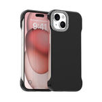 Custodia per telefono ibrida in PC e TPU satinato con mezza cornice a forma di diamante di Candy Diamond, For iPhone 15 Pro, For iPhone 15 Plus, For iPhone 15