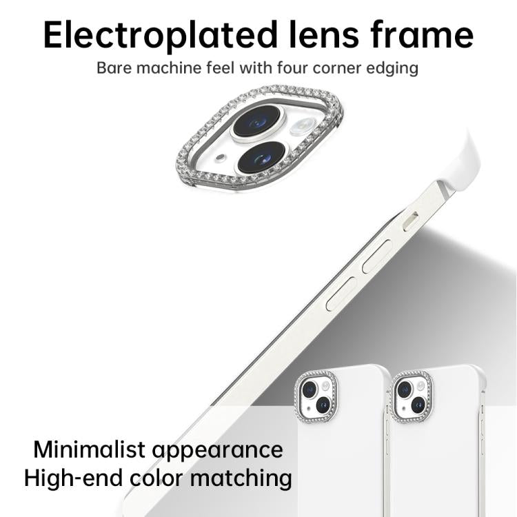 Custodia per telefono ibrida in PC e TPU satinato con mezza cornice a forma di diamante di Candy Diamond, For iPhone 14 Plus, For iPhone 14, For iPhone 14 Pro