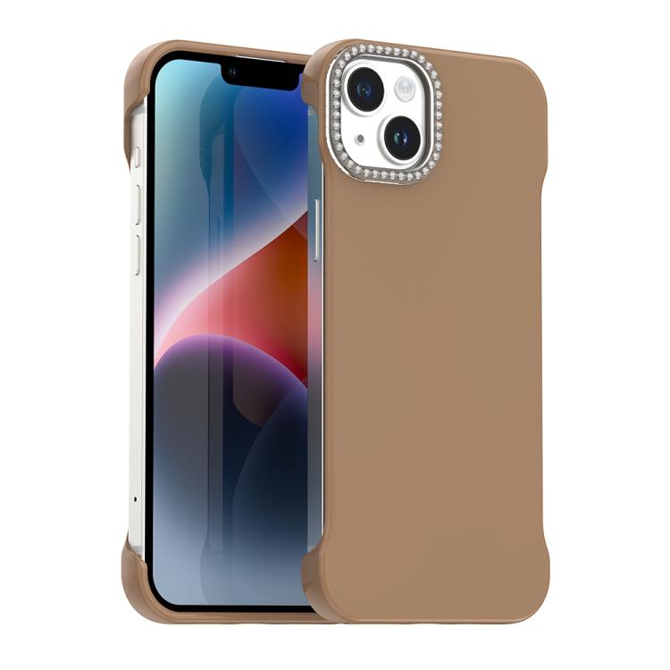Custodia per telefono ibrida in PC e TPU satinato con mezza cornice a forma di diamante di Candy Diamond, For iPhone 14 Plus, For iPhone 14, For iPhone 14 Pro