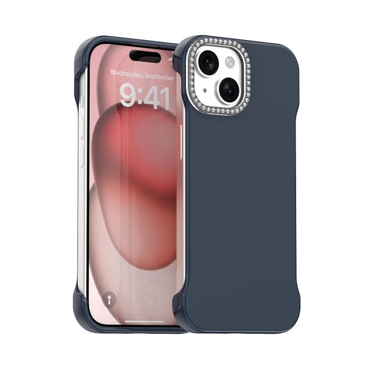 Custodia per telefono ibrida in PC e TPU satinato con mezza cornice a forma di diamante di Candy Diamond, For iPhone 15 Pro, For iPhone 15 Plus, For iPhone 15