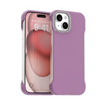 Custodia per telefono ibrida in PC e TPU satinato con mezza cornice a forma di diamante di Candy Diamond, For iPhone 15 Pro, For iPhone 15 Plus, For iPhone 15