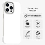 Custodia per telefono ibrida in PC e TPU satinato con mezza cornice a forma di diamante di Candy Diamond, For iPhone 15 Pro, For iPhone 15 Plus, For iPhone 15