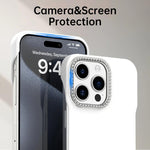 Custodia per telefono ibrida in PC e TPU satinato con mezza cornice a forma di diamante di Candy Diamond, For iPhone 15 Pro, For iPhone 15 Plus, For iPhone 15