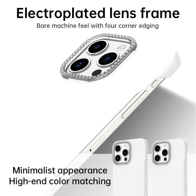 Custodia per telefono ibrida in PC e TPU satinato con mezza cornice a forma di diamante di Candy Diamond, For iPhone 15 Pro, For iPhone 15 Plus, For iPhone 15