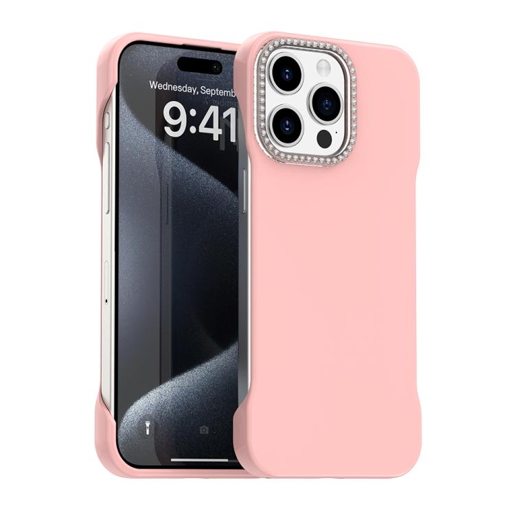 Custodia per telefono ibrida in PC e TPU satinato con mezza cornice a forma di diamante di Candy Diamond, For iPhone 15 Pro, For iPhone 15 Plus, For iPhone 15