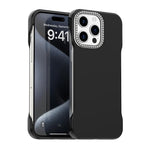 Custodia per telefono ibrida in PC e TPU satinato con mezza cornice a forma di diamante di Candy Diamond, For iPhone 15 Pro, For iPhone 15 Plus, For iPhone 15