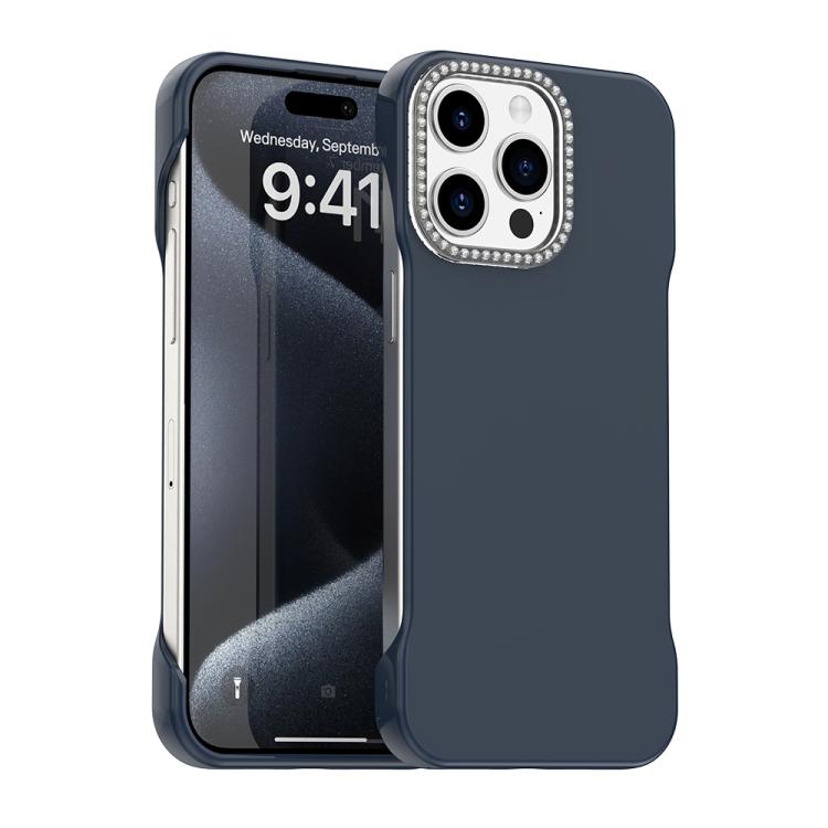 Custodia per telefono ibrida in PC e TPU satinato con mezza cornice a forma di diamante di Candy Diamond, For iPhone 15 Pro, For iPhone 15 Plus, For iPhone 15