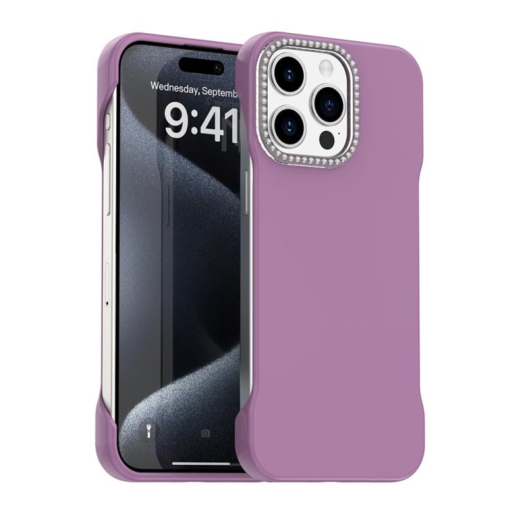 Custodia per telefono ibrida in PC e TPU satinato con mezza cornice a forma di diamante di Candy Diamond, For iPhone 15 Pro, For iPhone 15 Plus, For iPhone 15