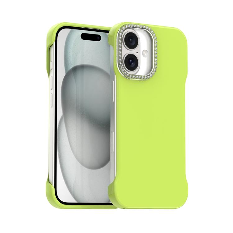 Custodia per telefono ibrida in PC e TPU satinato con mezza cornice a forma di diamante di Candy Diamond, For iPhone 16 Plus, For iPhone 16, For iPhone 15 Pro Max
