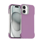 Custodia per telefono ibrida in PC e TPU satinato con mezza cornice a forma di diamante di Candy Diamond, For iPhone 16 Plus, For iPhone 16, For iPhone 15 Pro Max