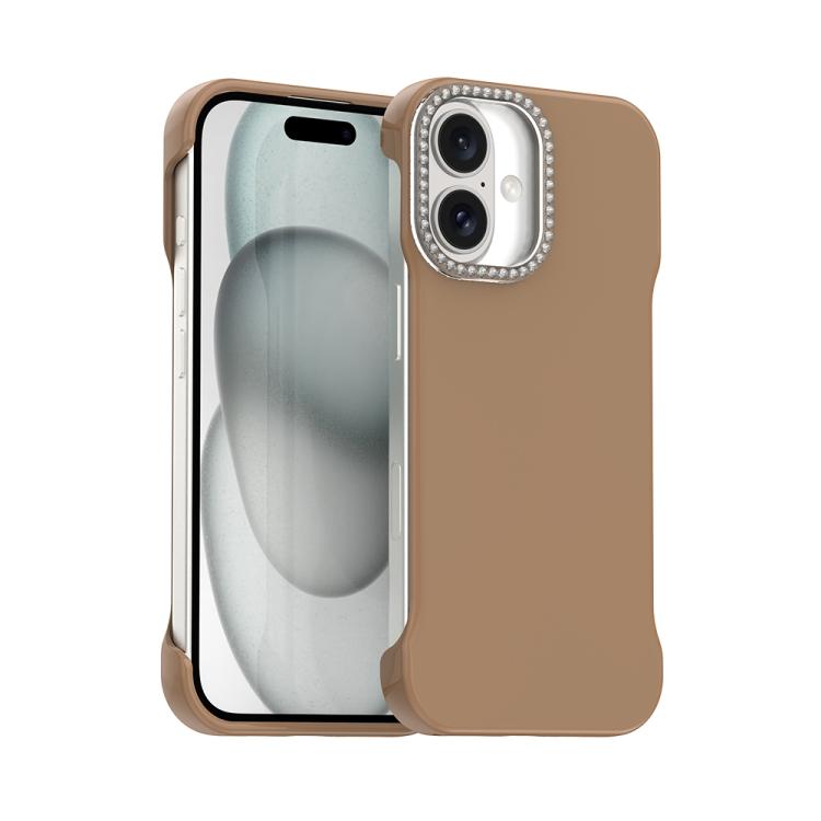 Custodia per telefono ibrida in PC e TPU satinato con mezza cornice a forma di diamante di Candy Diamond, For iPhone 16 Plus, For iPhone 16, For iPhone 15 Pro Max