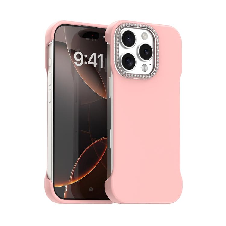 Custodia per telefono ibrida in PC e TPU satinato con mezza cornice a forma di diamante di Candy Diamond, For iPhone Air, For iPhone 16 Pro Max, For iPhone 16 Pro