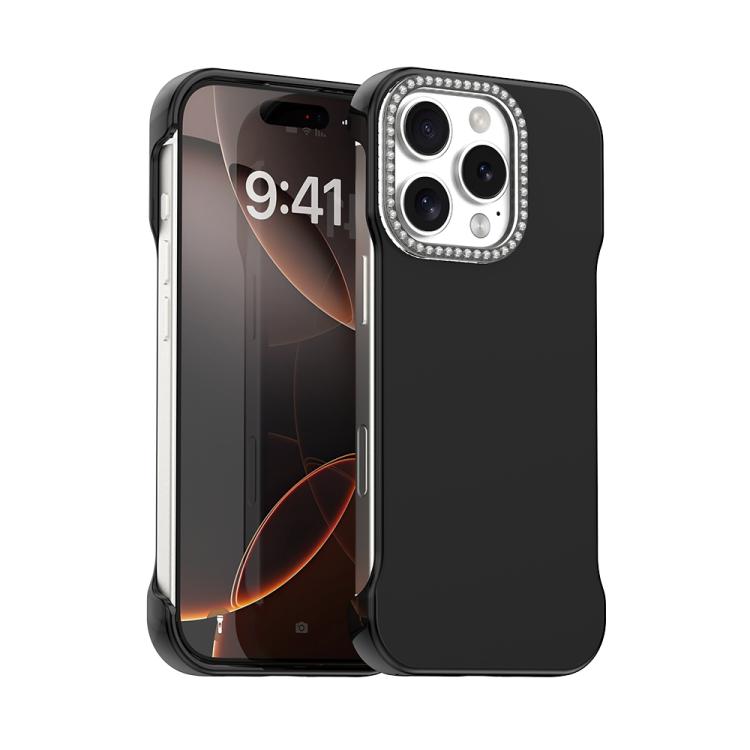 Custodia per telefono ibrida in PC e TPU satinato con mezza cornice a forma di diamante di Candy Diamond, For iPhone Air, For iPhone 16 Pro Max, For iPhone 16 Pro