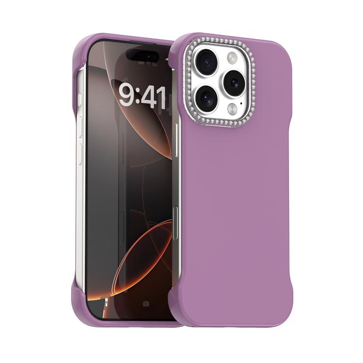 Custodia per telefono ibrida in PC e TPU satinato con mezza cornice a forma di diamante di Candy Diamond, For iPhone Air, For iPhone 16 Pro Max, For iPhone 16 Pro