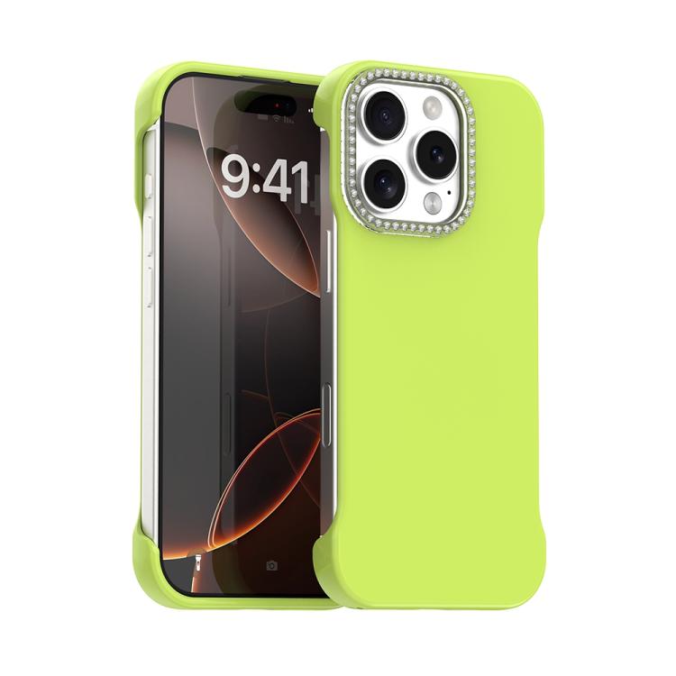 Custodia per telefono ibrida in PC e TPU satinato con mezza cornice a forma di diamante di Candy Diamond, For iPhone Air, For iPhone 16 Pro Max, For iPhone 16 Pro