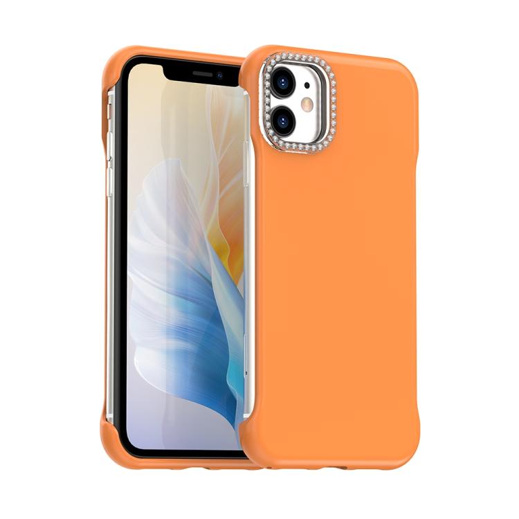 Custodia per telefono ibrida in PC e TPU satinato con mezza cornice a forma di diamante di Candy Diamond, For iPhone 12 Pro, For iPhone 11 Pro Max, For iPhone 11