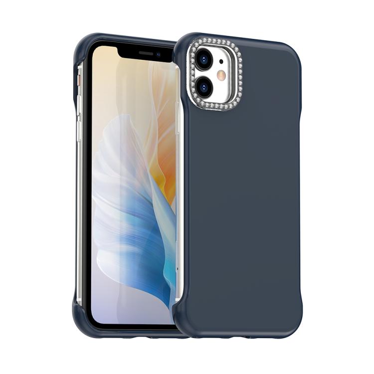 Custodia per telefono ibrida in PC e TPU satinato con mezza cornice a forma di diamante di Candy Diamond, For iPhone 12 Pro, For iPhone 11 Pro Max, For iPhone 11