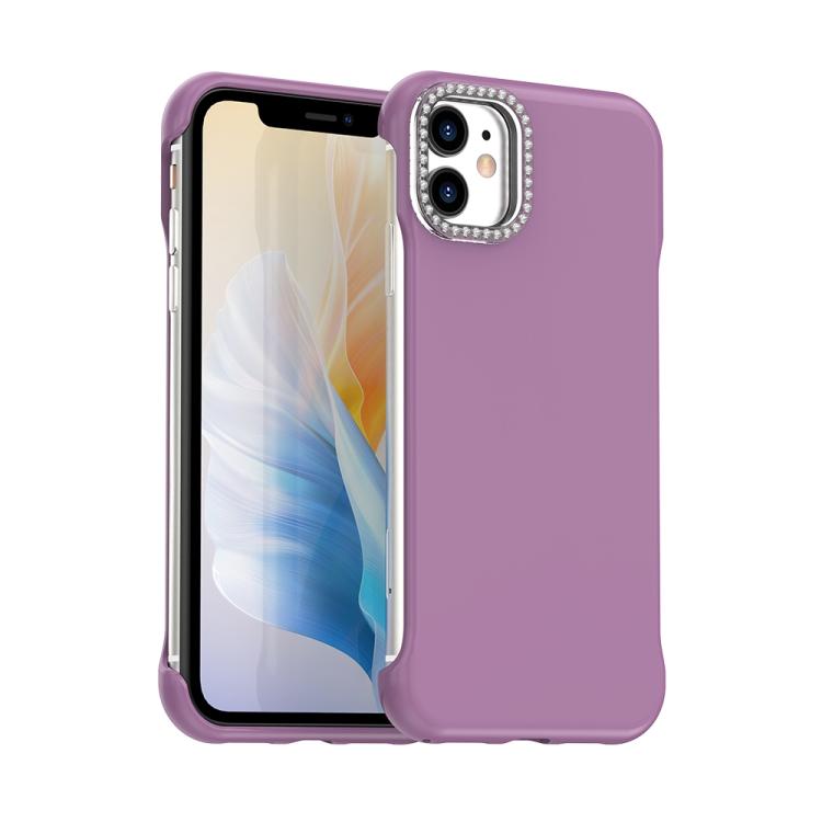 Custodia per telefono ibrida in PC e TPU satinato con mezza cornice a forma di diamante di Candy Diamond, For iPhone 12 Pro, For iPhone 11 Pro Max, For iPhone 11