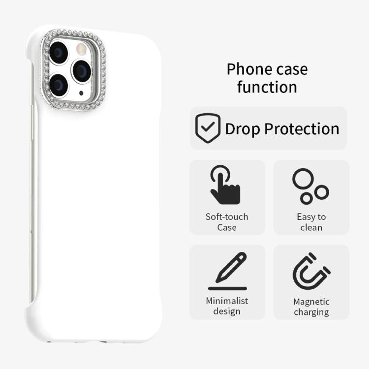 Custodia per telefono ibrida in PC e TPU satinato con mezza cornice a forma di diamante di Candy Diamond, For iPhone 11 Pro