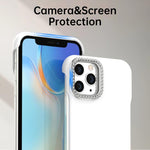 Custodia per telefono ibrida in PC e TPU satinato con mezza cornice a forma di diamante di Candy Diamond, For iPhone 11 Pro