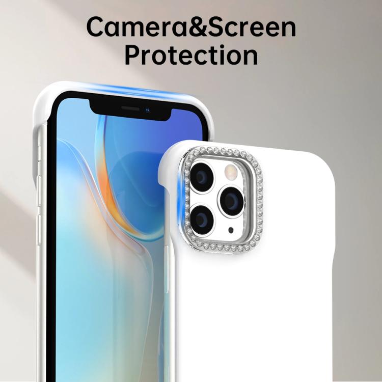 Custodia per telefono ibrida in PC e TPU satinato con mezza cornice a forma di diamante di Candy Diamond, For iPhone 11 Pro